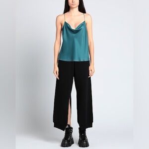 Vince Silk Cowl Neck Cami Teal Size Large Y2K